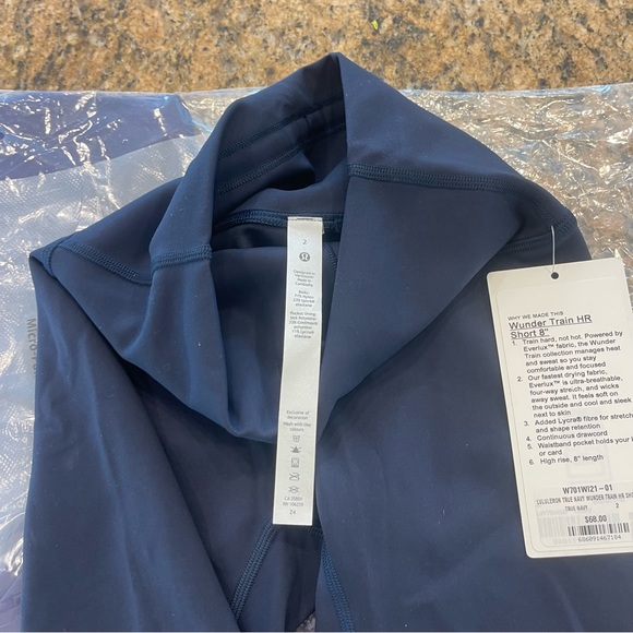 NWT Lululemon Wunder Train High Rise Short 8" true navy blue - Picture 5 of 16